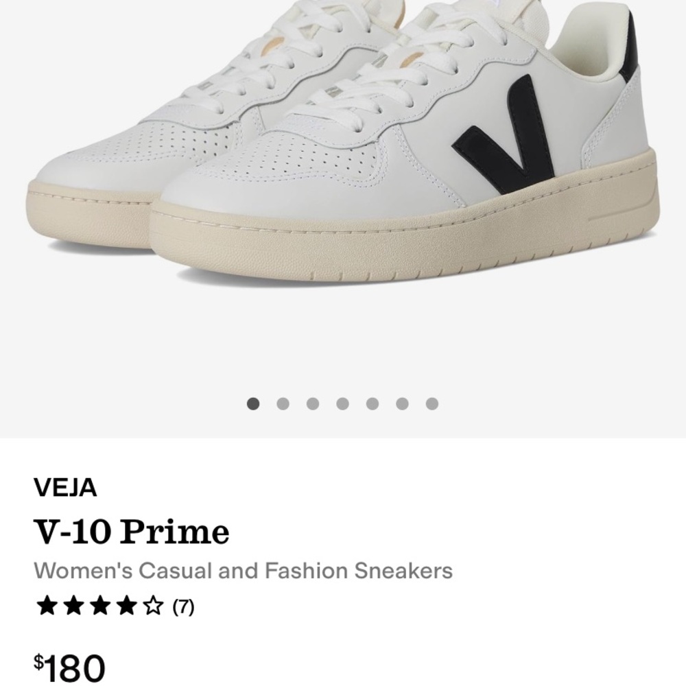 Veja V-10 Prime Sneakers in White and Black